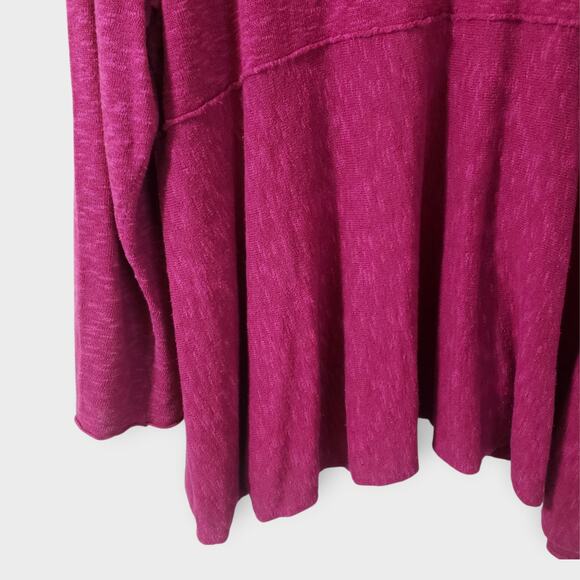 Eileen Fisher Woman 2X Linen Blend Open Front Cardigan Sweater Fuschia Flowy - Picture 5 of 13